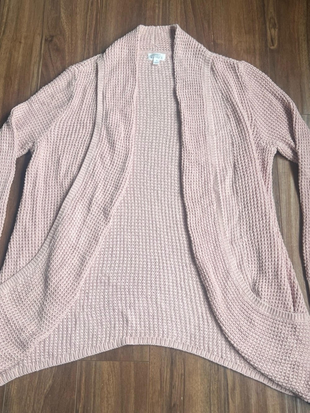 Market & Spruce Blush Pink Open-Front Knit Cardigan